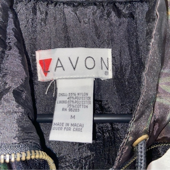 Vintage LAVON Full Zip Jacket Sz MED Black Floral 80s Vibe - Picture 5 of 10
